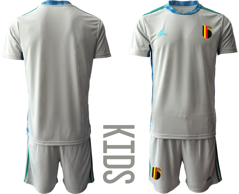 Youth 2021 European Cup Belgium grey goalkeeper Soccer Jersey